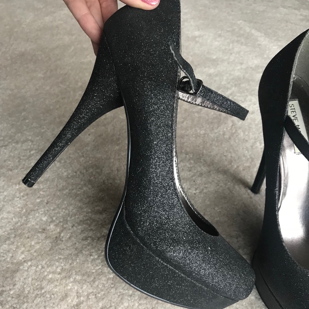 Black Sparkly Platform Heels
